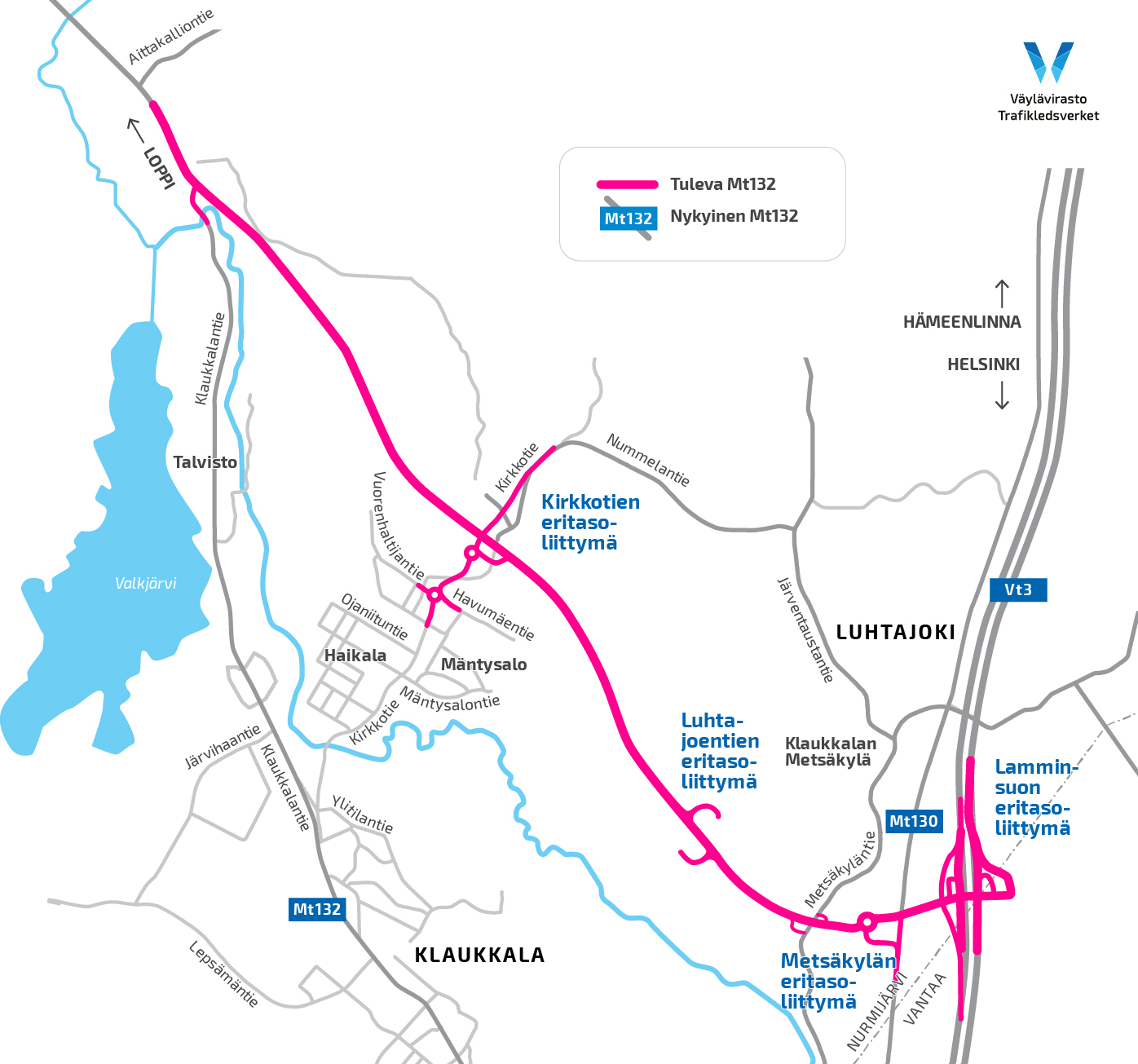 klaukkalan ohikulkutie kartta Hankkeen yleiskartta   Väylävirasto