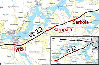 Kartta uusien riista-aitojen sijainnista