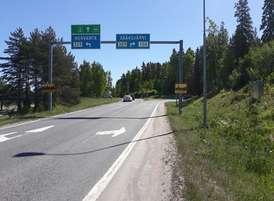 Valokuva Sääksjärven eritasoliittymän suunnittelualueelta