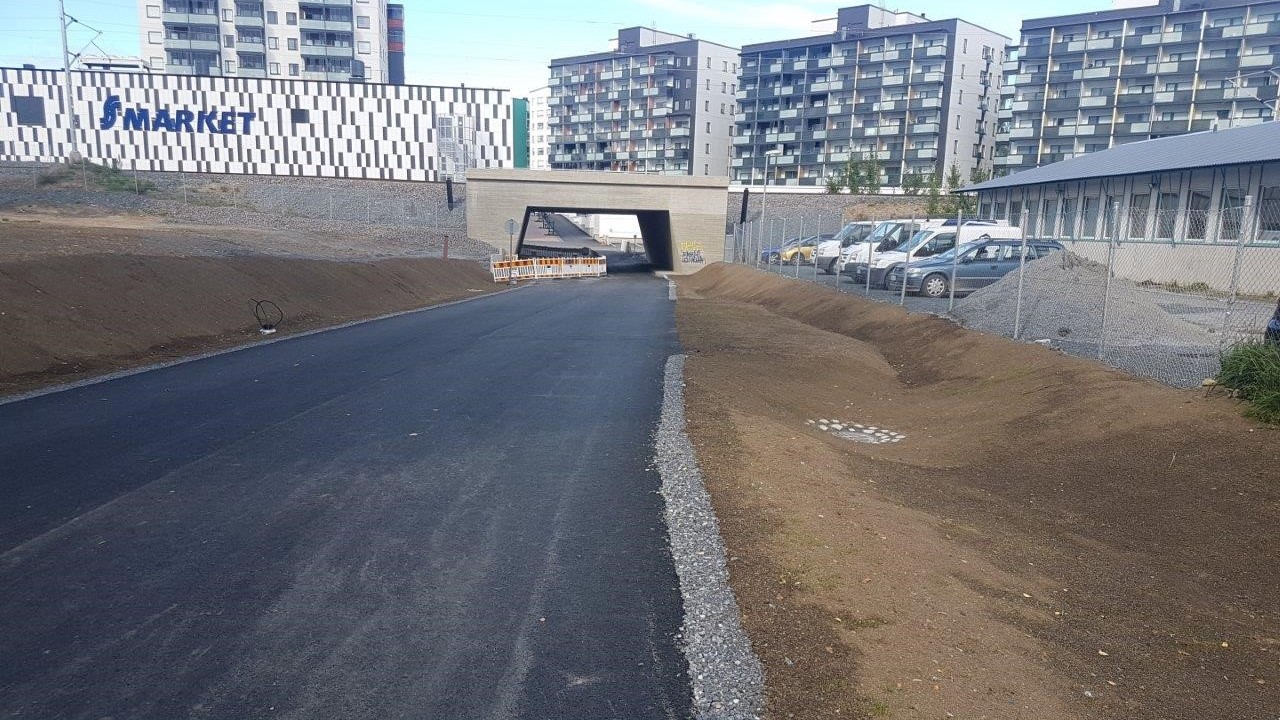 Näkymä tulevan seisakkeen kohdasta.