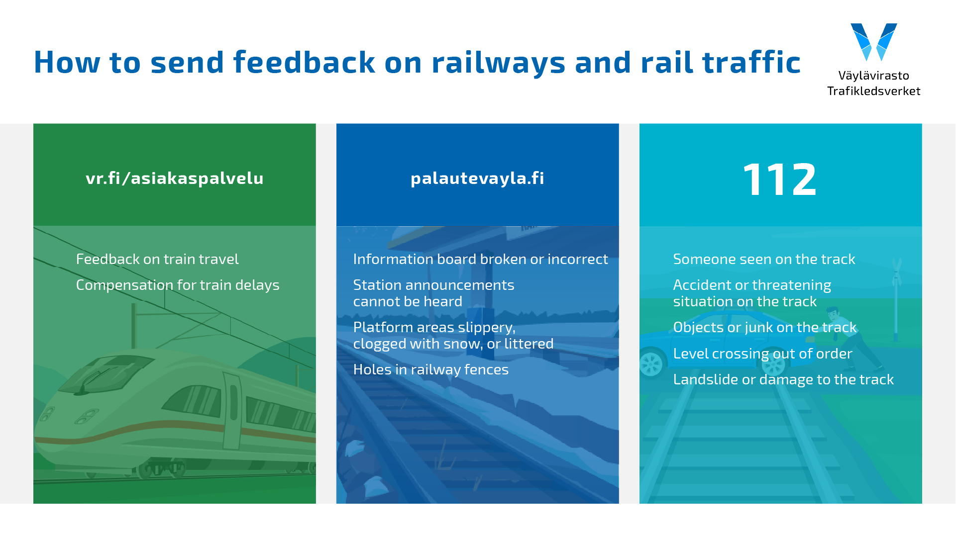 How to send feedback on railways and rail traffic