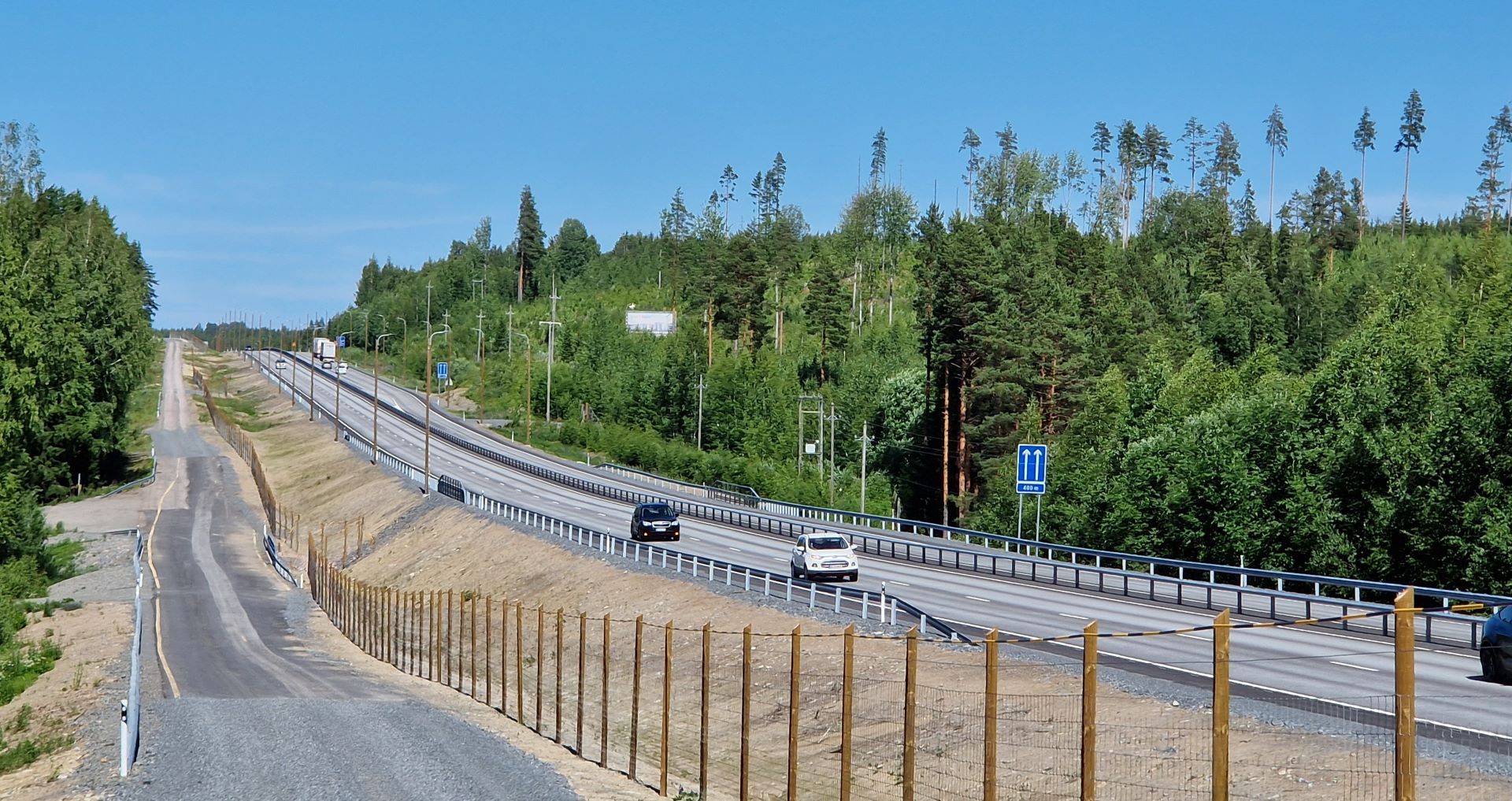 Liikennettä hankealueella huruksen ja- hietasen välillä, niemistonojan sillalla 27.6.2024 