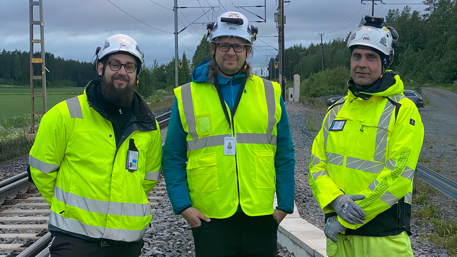 Rakennuttajakonsultin projektipäällikkö Lauri Bois (Welado), projektipäällikkö Miikka Uotila (Väylävirasto) ja vastaava käyttöönottotarkastaja Johan Sjöblom (Sweco Infra&Rail).