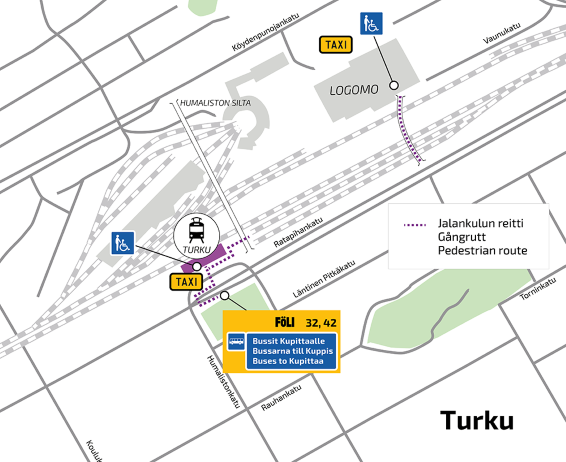 Kupittaa-Turku-ratahanke: Helsinki-Turku-Helsinki-junaliikenne pysähtyy  Kupittaan asemalle  alkaen – ohjeita matkustajille - Väylävirasto