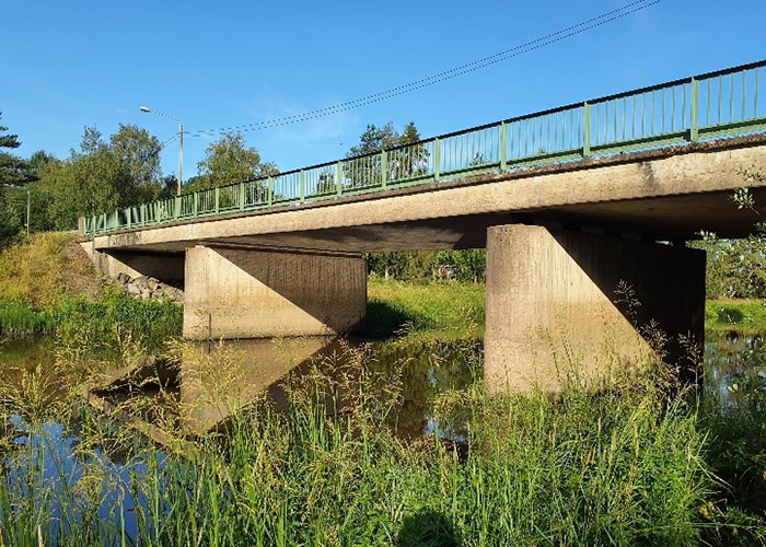 Kauhanojan silta vehreänä kesäpäivänä. Taitorakennerekisteri.