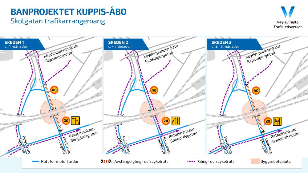 Skolgatan trafikarrangemang skeden 1-3