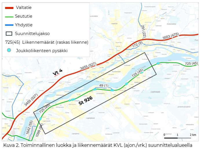 Karttakuva Tervola-Mattinen kävely- ja pyörätiestä.