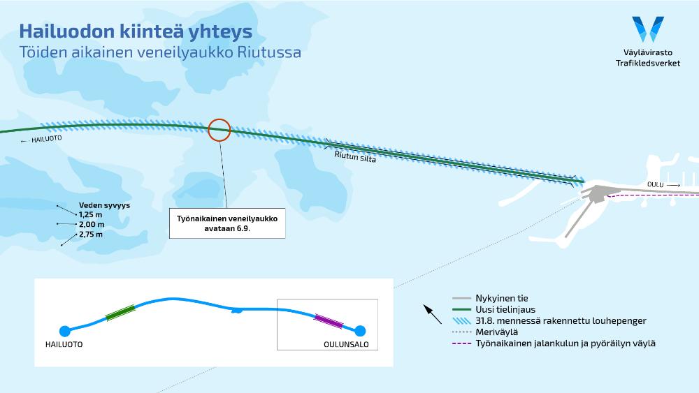 Louhepenkereeseen Riutun päässä avataan perjantaina 6.9. veneilyaukko.