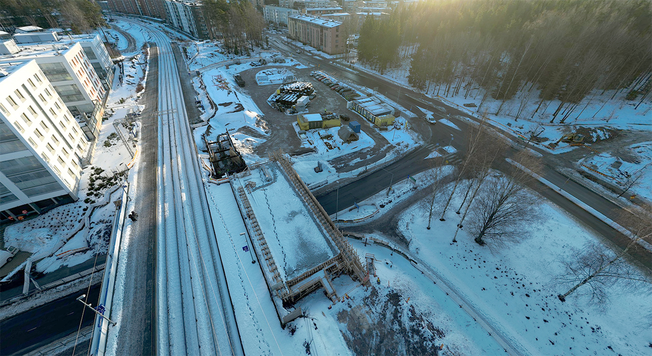 Espoon kaupunkirata -hankkeen töitä Koivuhovissa.