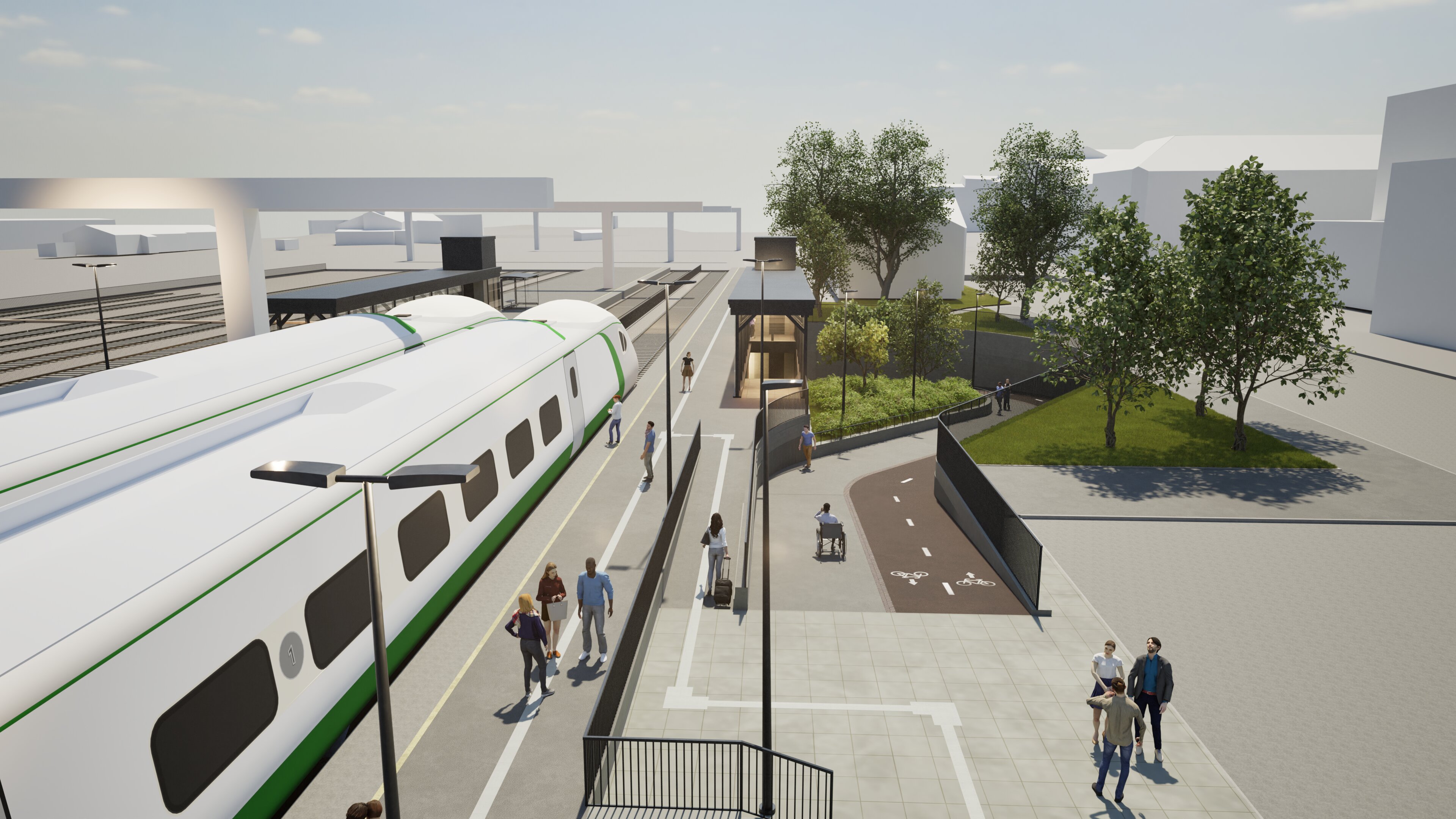 Havainnekuva Kokkolan rautatieasemasta.