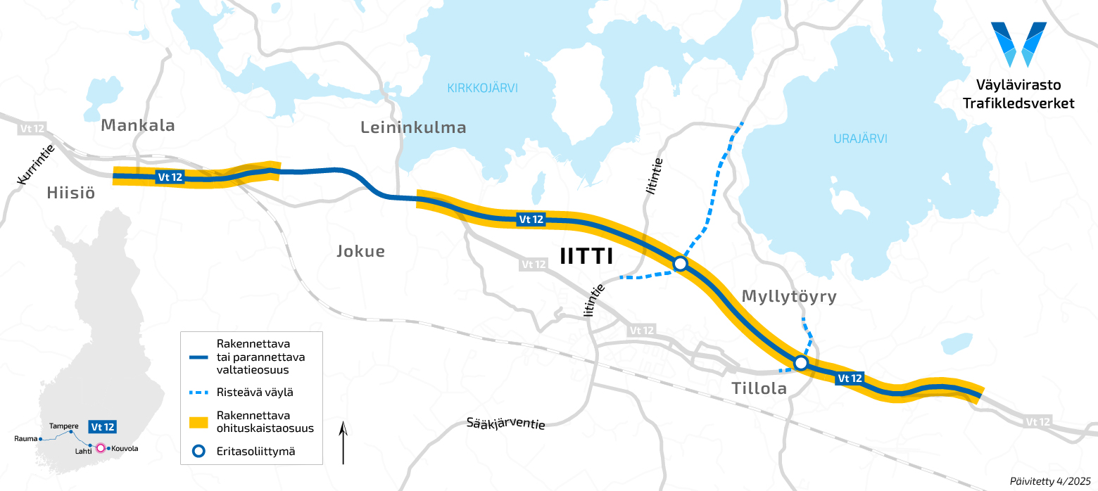 Kuvassa hankealue Mankala-Tillola kartalla.