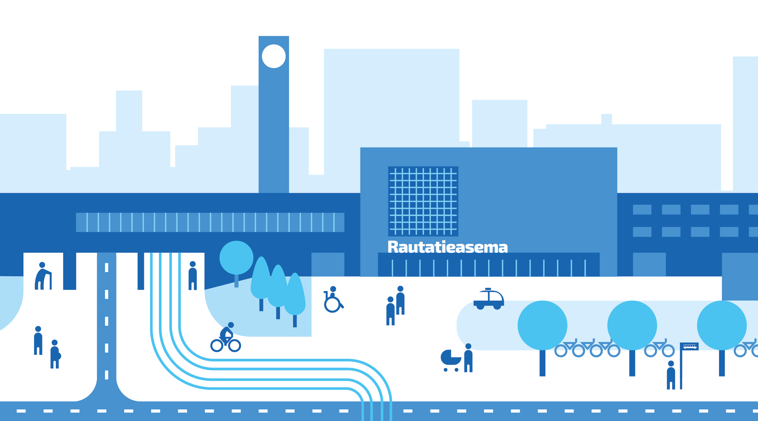 Kuvassa Tampereen rautatieaseman edusta