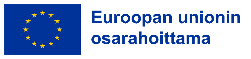 EU-lippu, teksti: Euroopan unionin osarahoittama