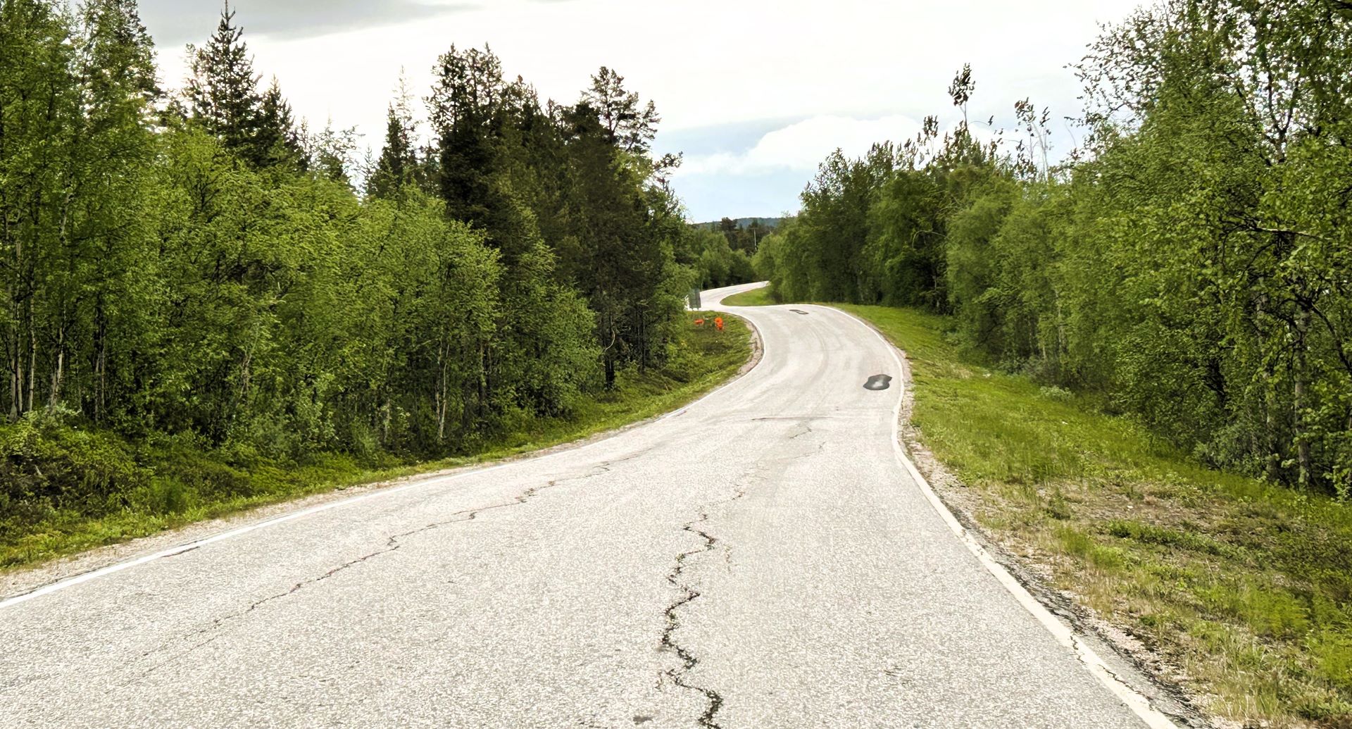 Kuva hankealueelta, mutkikkaasta Vt 21 Palojoensuun ja Kuttasen välillä