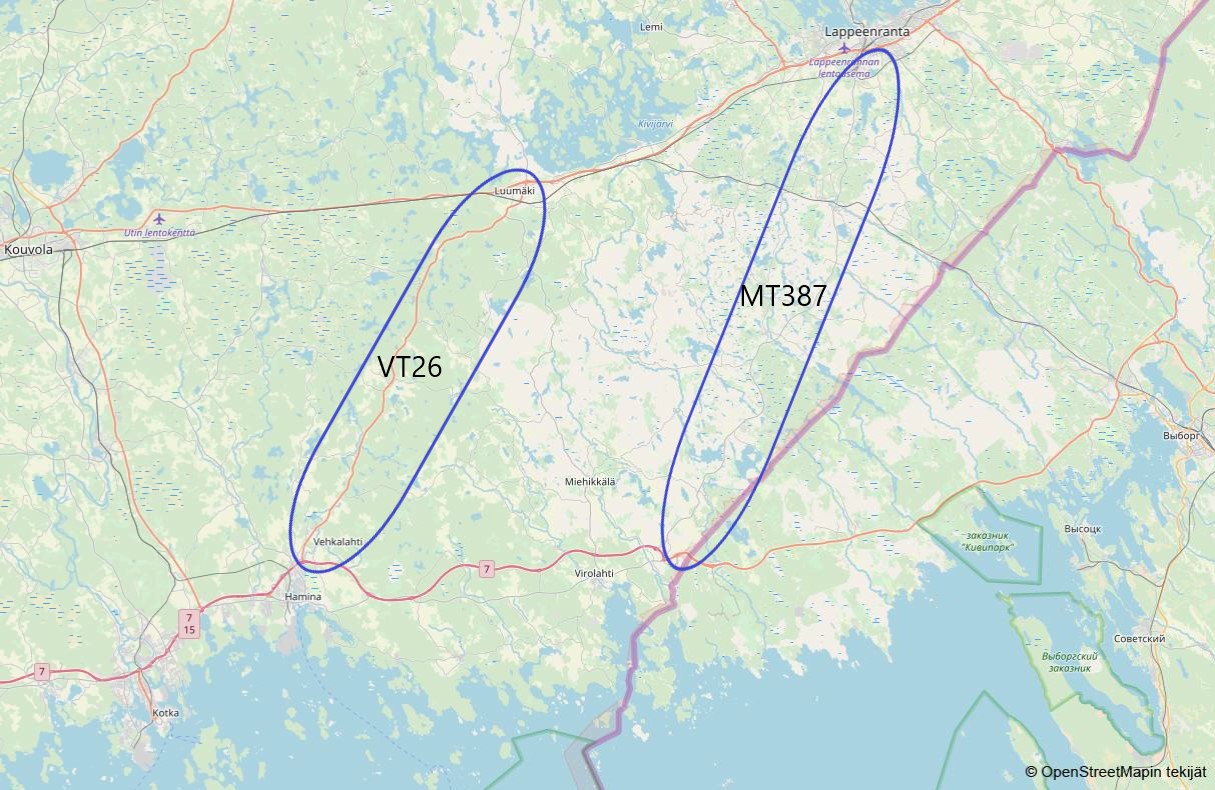 Vt 26 ja Mt 387 Tieparin muodostaman liikennekäytävän  toimenpidesuunnitelma, Luumäki, Lappeenranta, Miehikkälä, Virolahti, Hamina  ja Kouvola - Väylävirasto