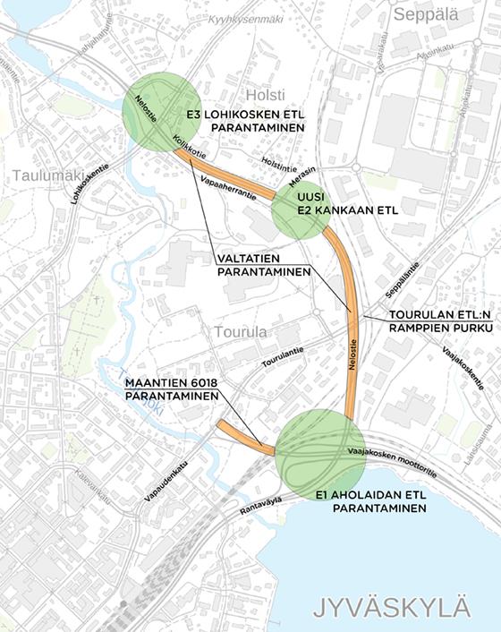 Karttakuva suunnitteluosuudesta.