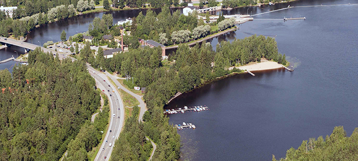 Ilmakuva Vaajakoskesta.