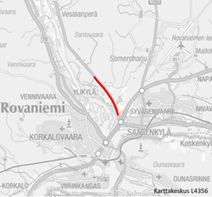 Kartta väliltä Vitikanpää-Ketavaara.