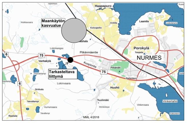 Karttakuva suunnittelukohteesta. 