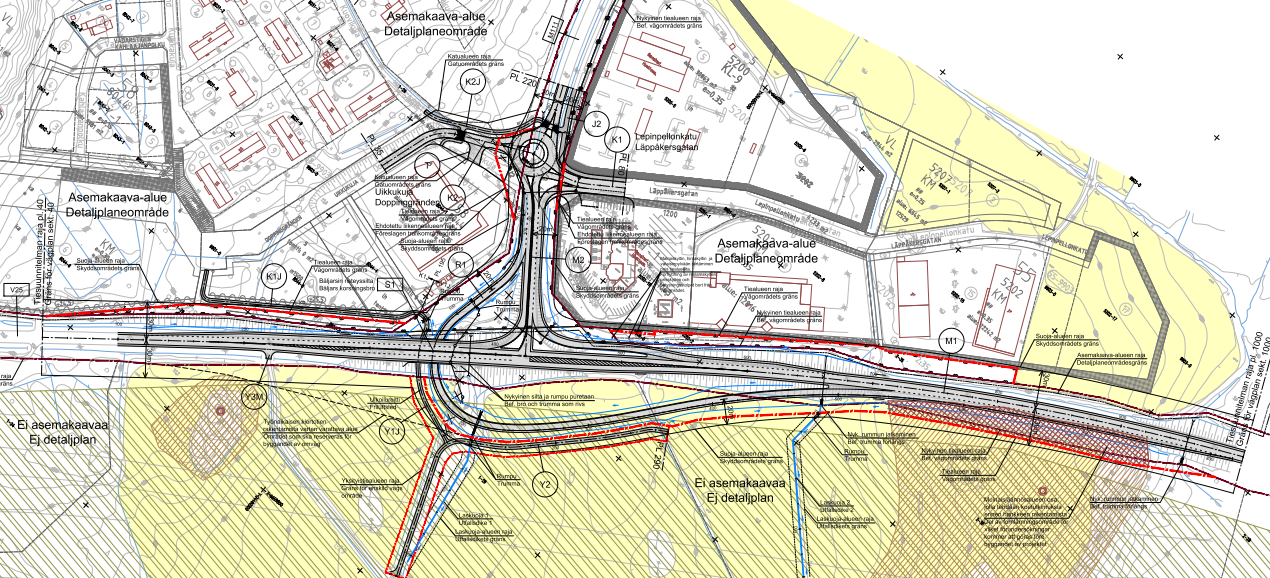 Ote suunnitelmakartasta, jossa on esitetty suunnitteluratkaisu.