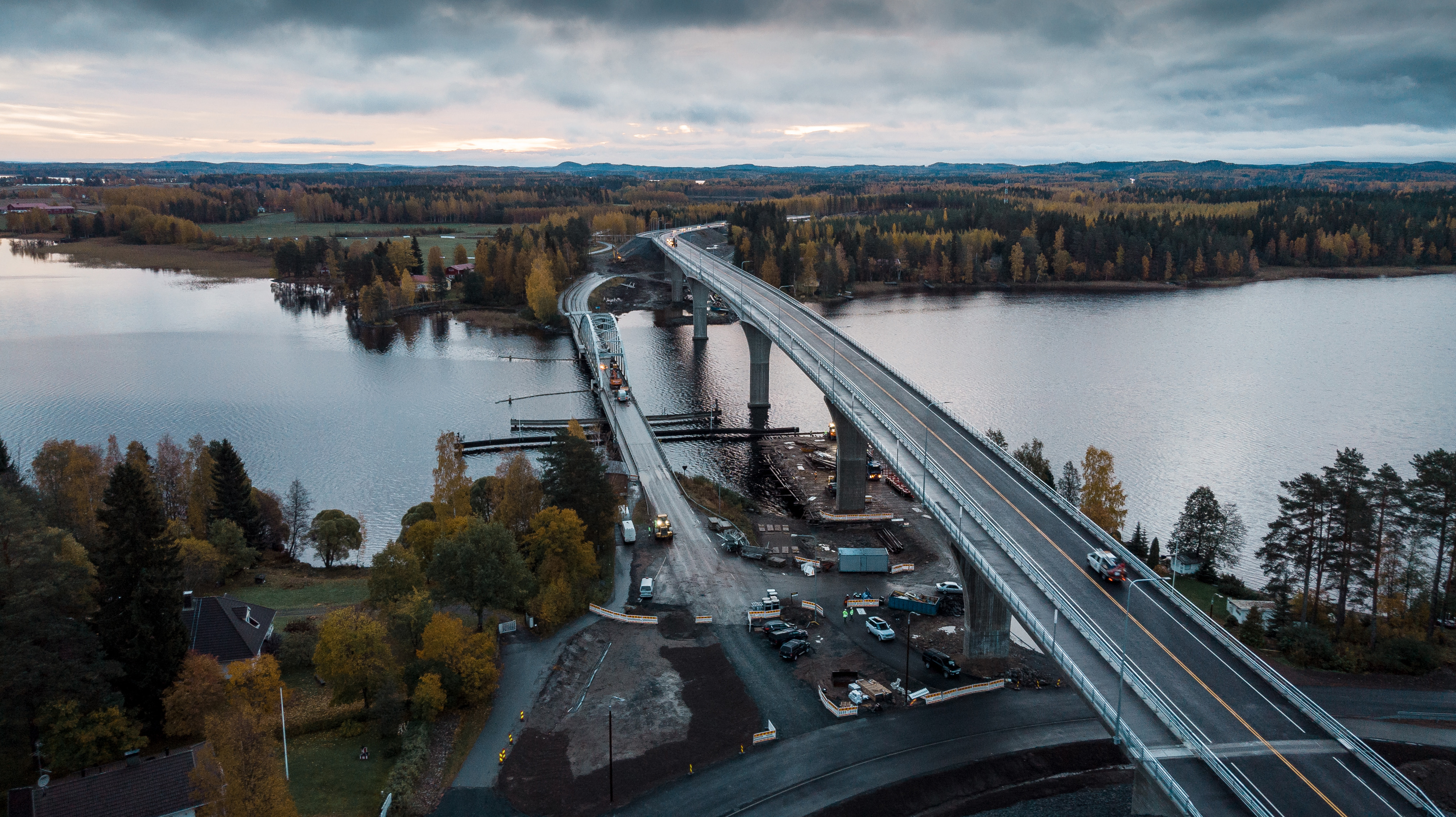 Ilmakuva Jännevirran sillalta. 