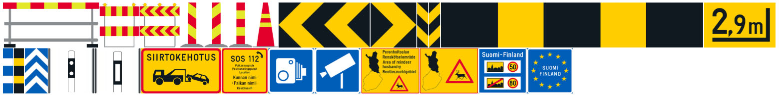 Picture of all of the other road signs meant for traffic control