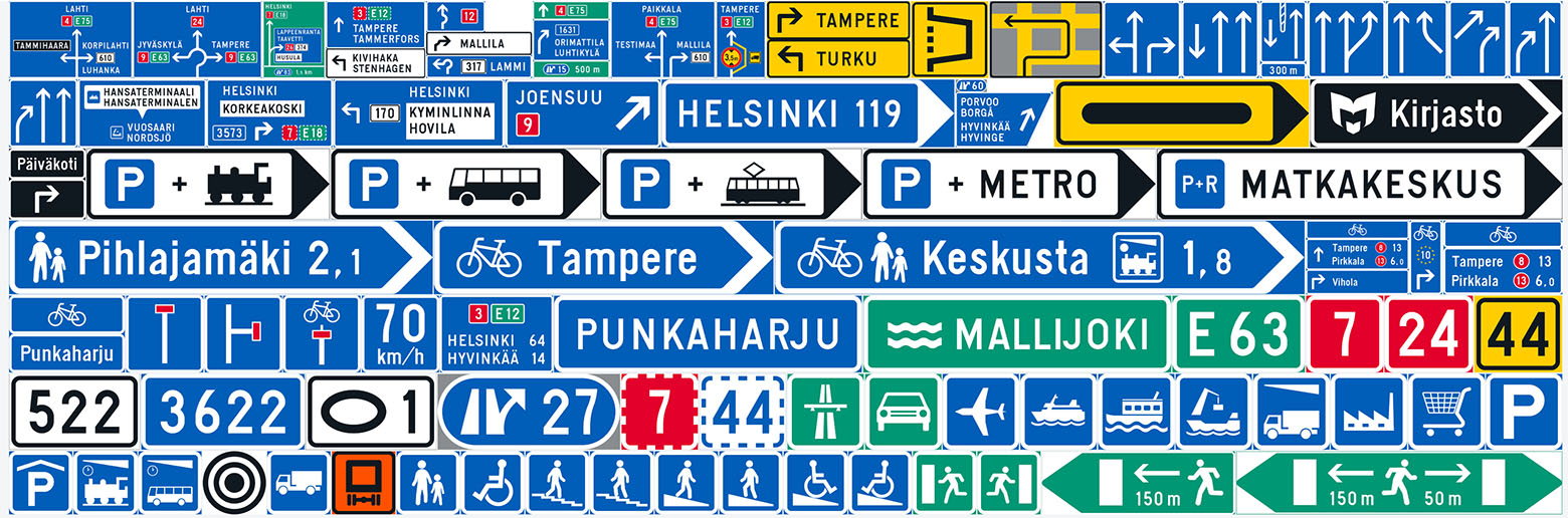 Picture of all information signs.