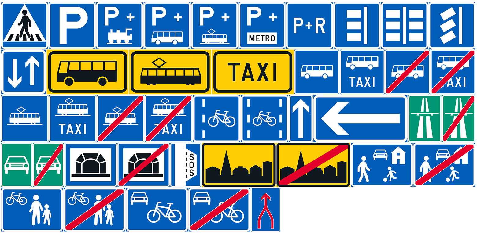 Picture of all regulatory signs.