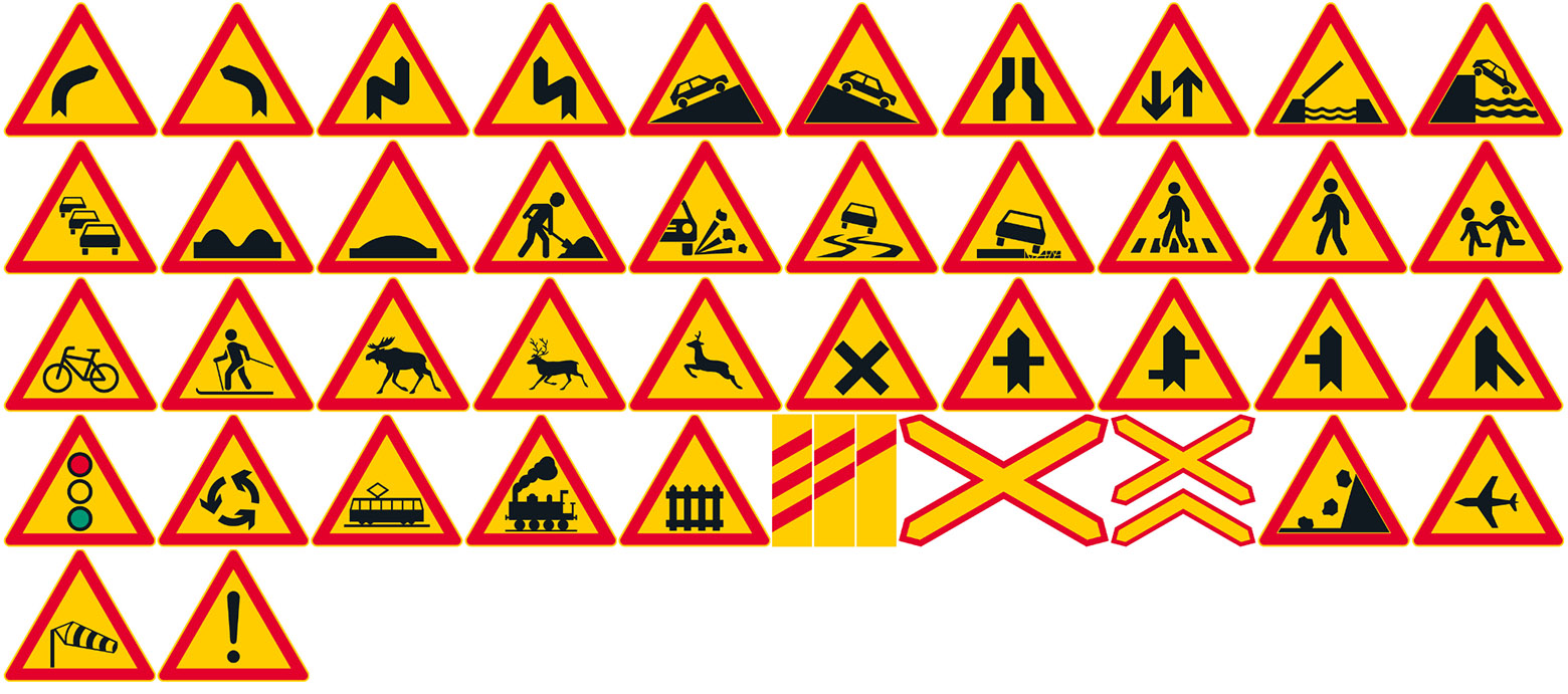 Picture of all of the warning signs.