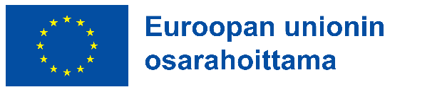 Euroopan unionin logo: Euroopan unionin lippu ja teksti "Euroopan unionin osarahoittama"