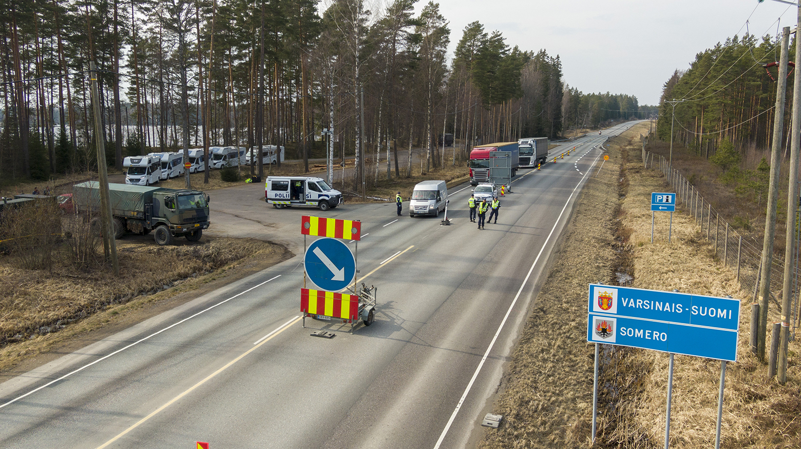 Tarkistuspiste vt 2, Salkolanjärven kohdalla Somero, ilmakuva