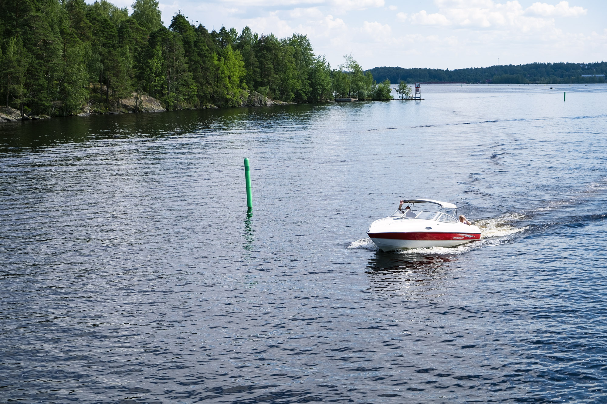 Kuva veneestä Saimaalla.