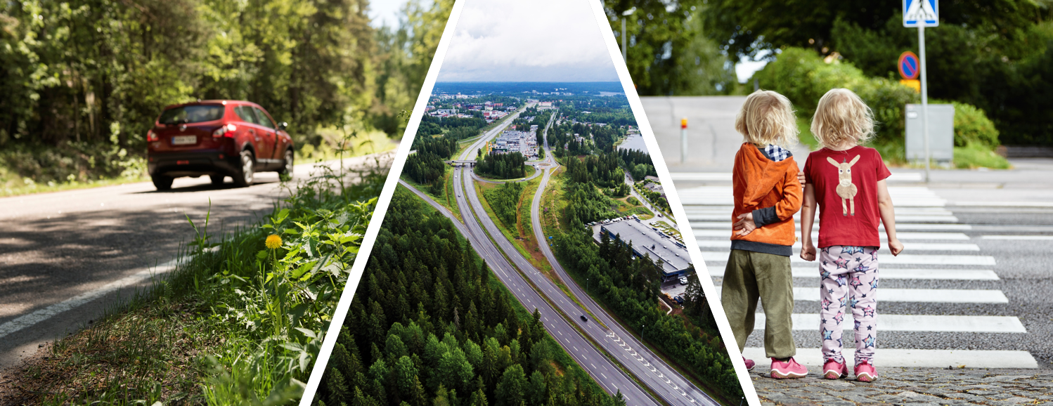 Image: Three pictures of Finnish summer and roads