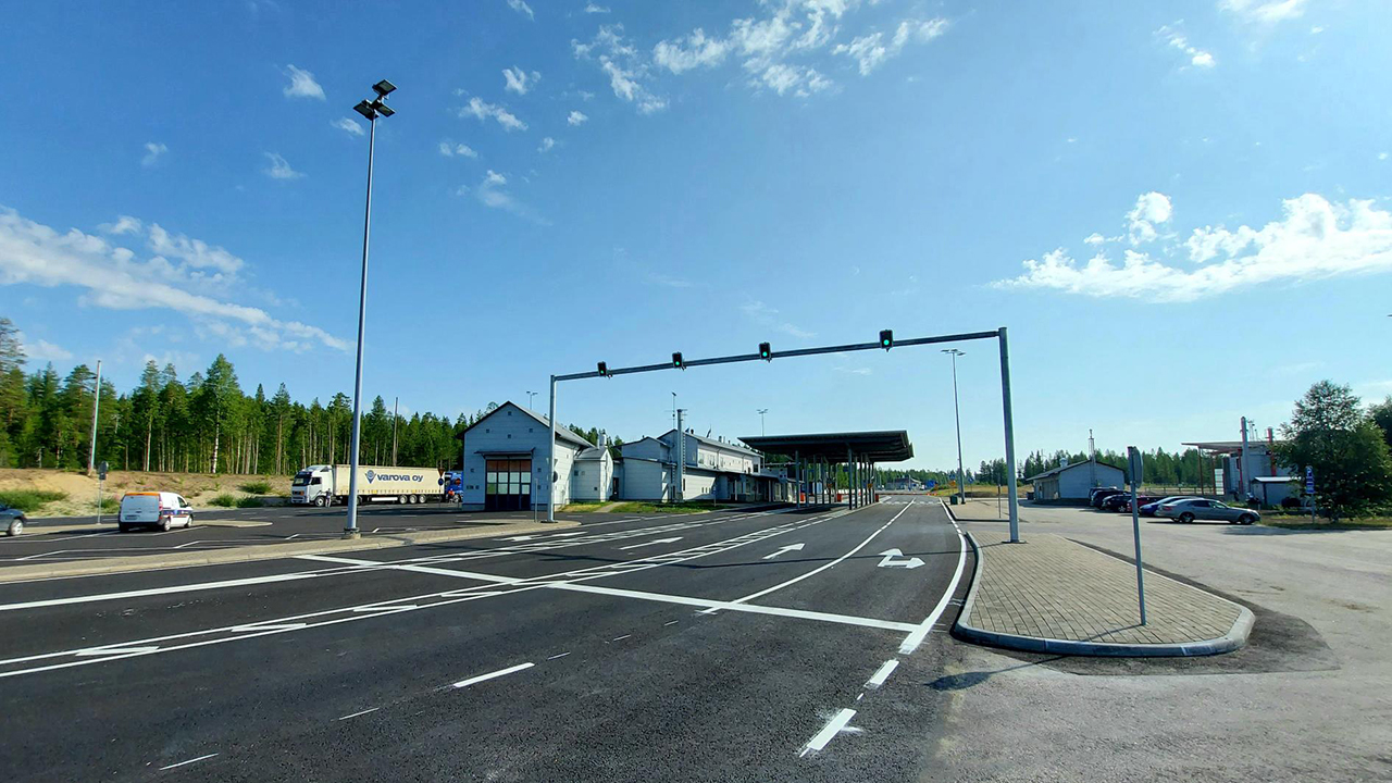 Photo of Vartius border crossing point in Kuhmo, Finland. August 2021.
