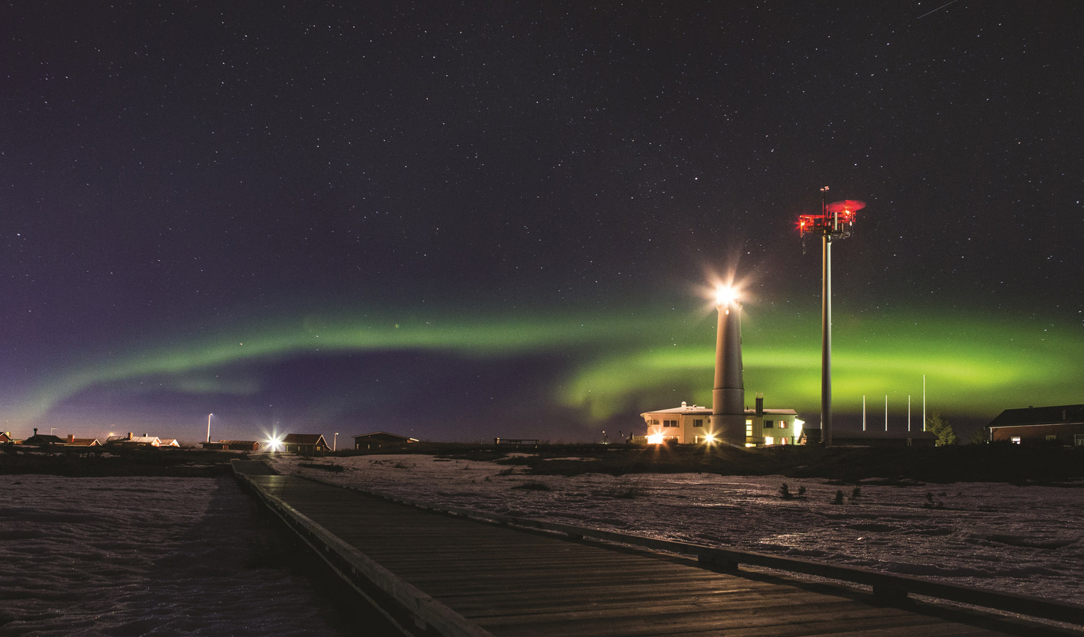 A picture of lighthouse in Hailuoto, Marjaniemi by Night. (Photo: Hailuoto Municipality)