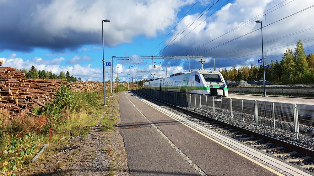 Oulaisten raakapuun kuormauspaikka.