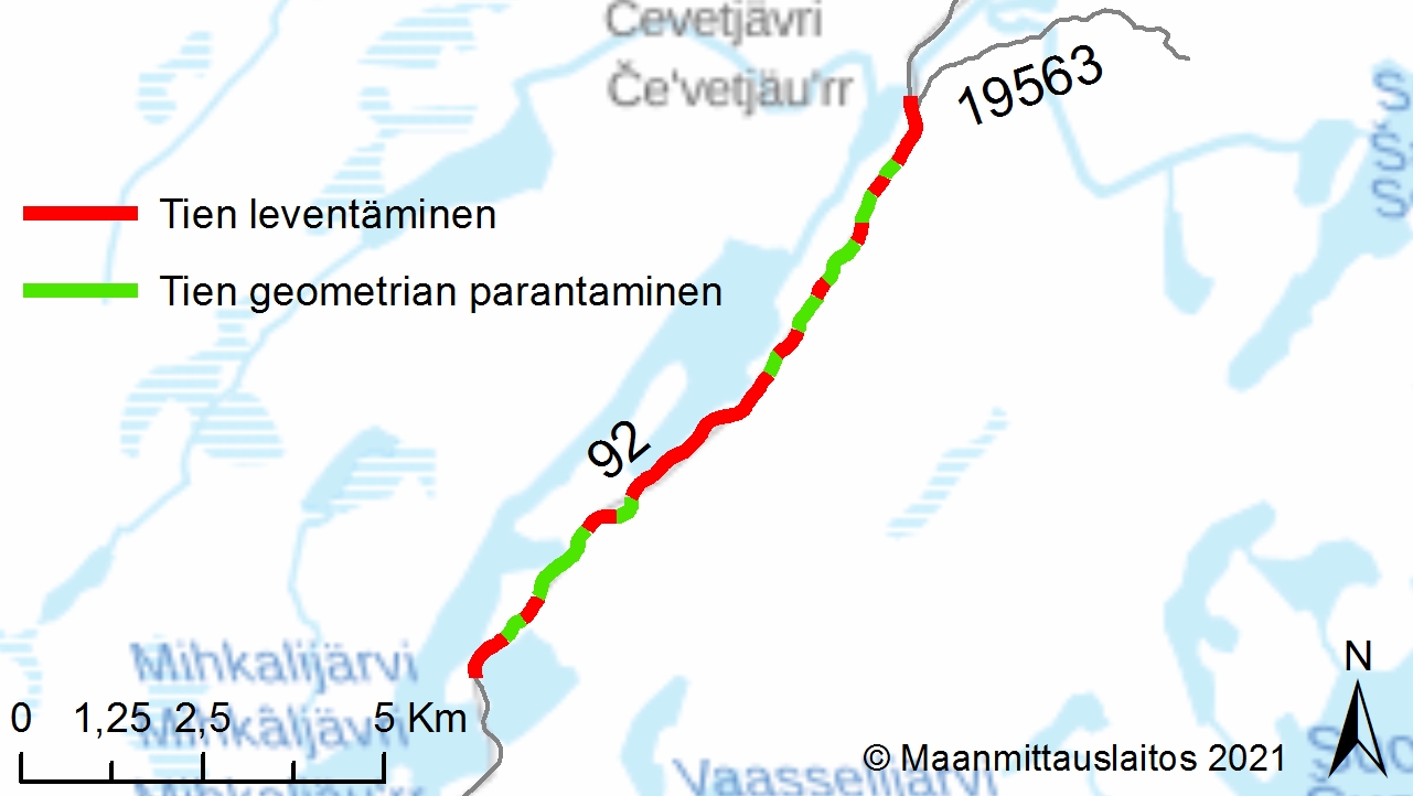 Kartalla esitetty parannuskohteet.