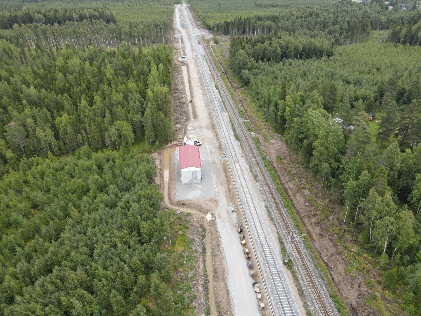 Laitetila ja vieressä kaksi sivuraidetta