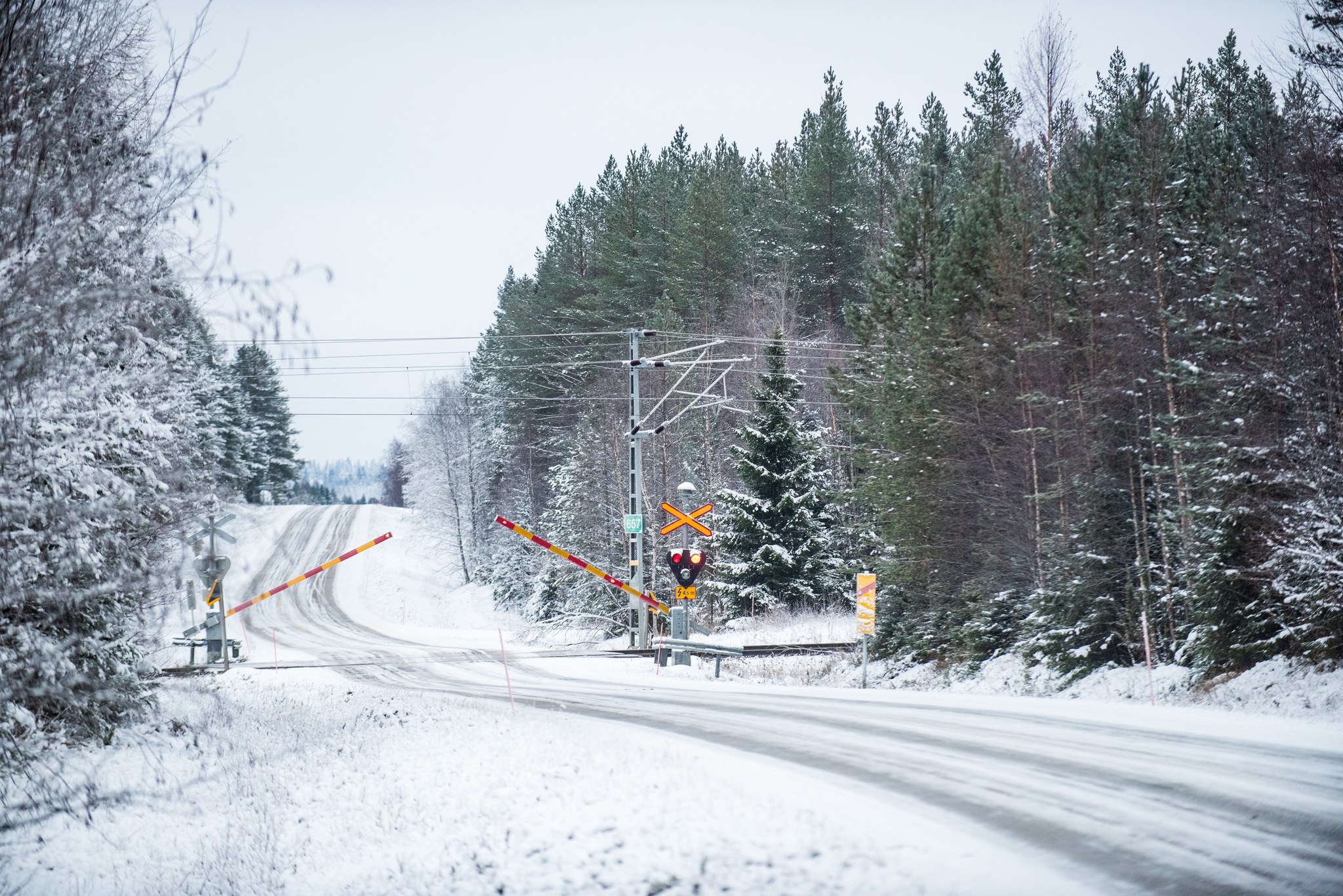 Plankorsning på vinter.