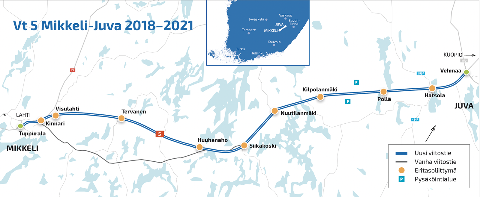 Vt 5 Mikkeli–Juva yleiskartta 2018–2021