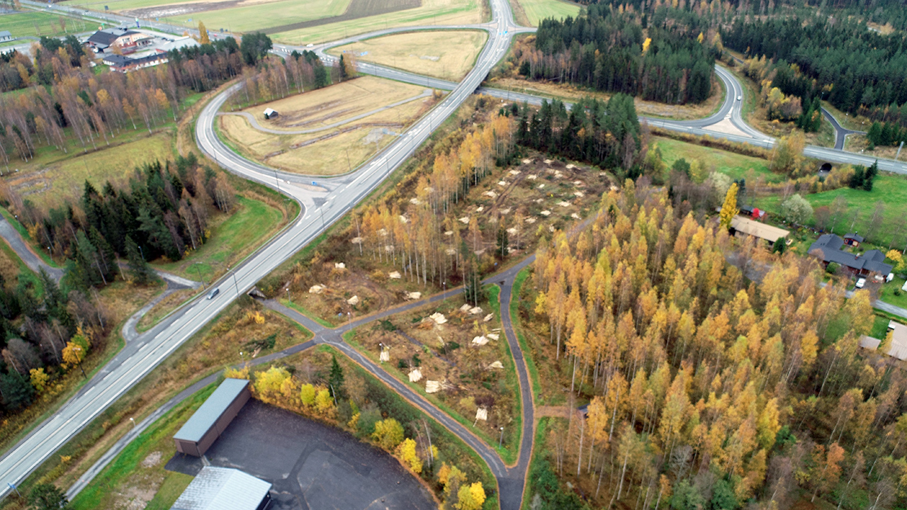 Edsevö trafikplats i Pedersöre i oktober 2021
