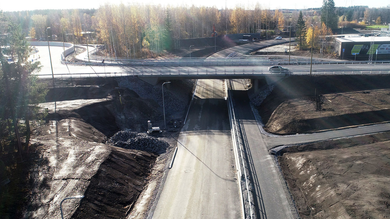 Nya viadukt i Edsevö, Pedersöre i oktober 2022.