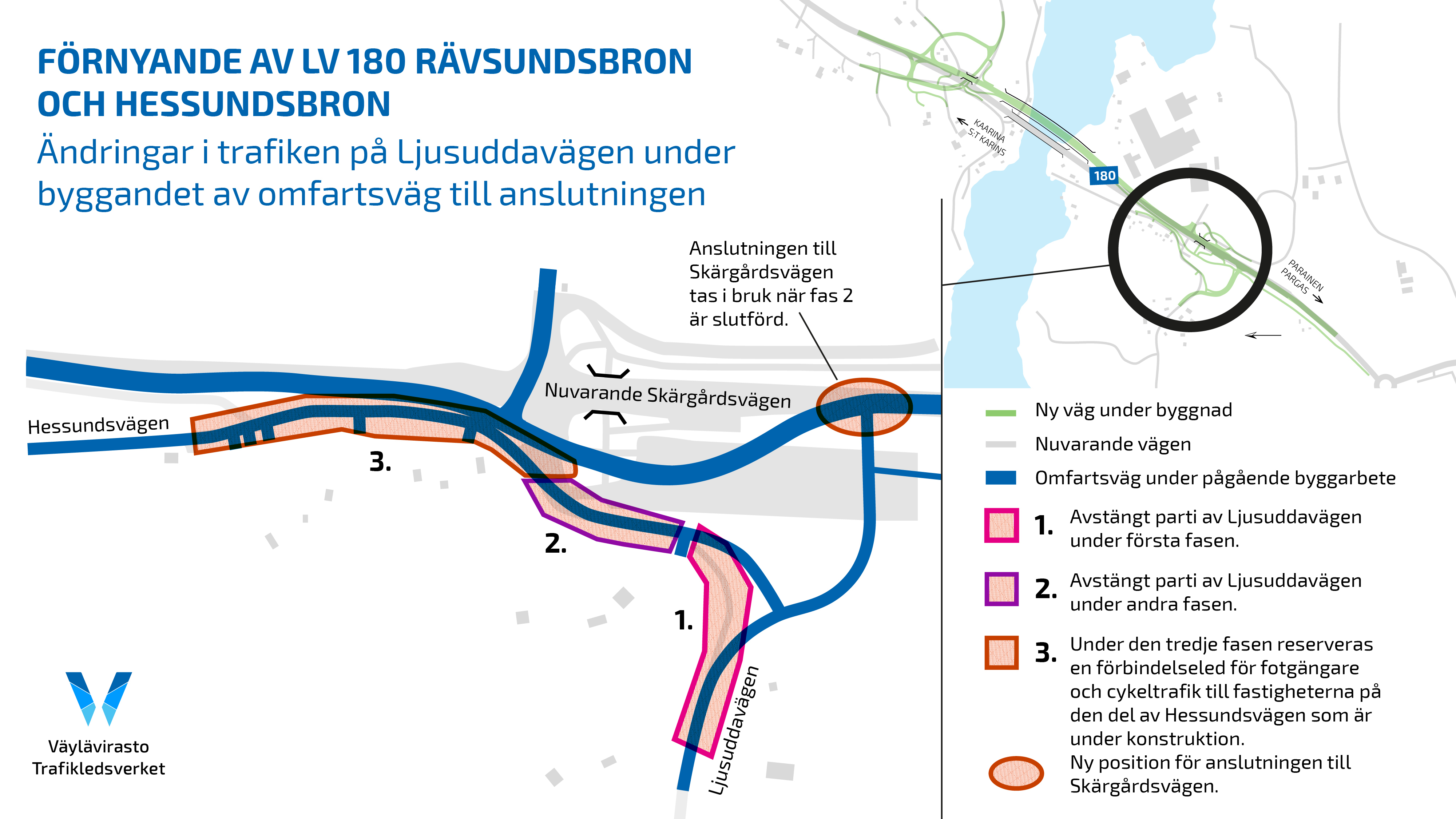 En karta över trafikarrangemang.