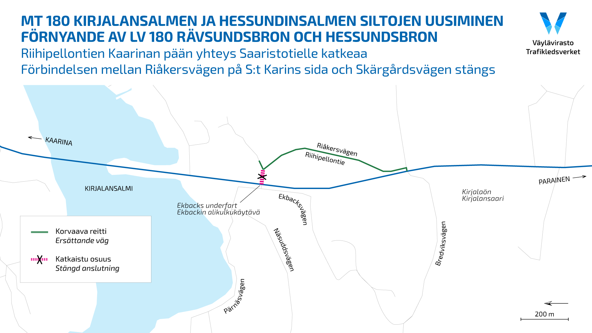 En karta över trafikarrangemang.